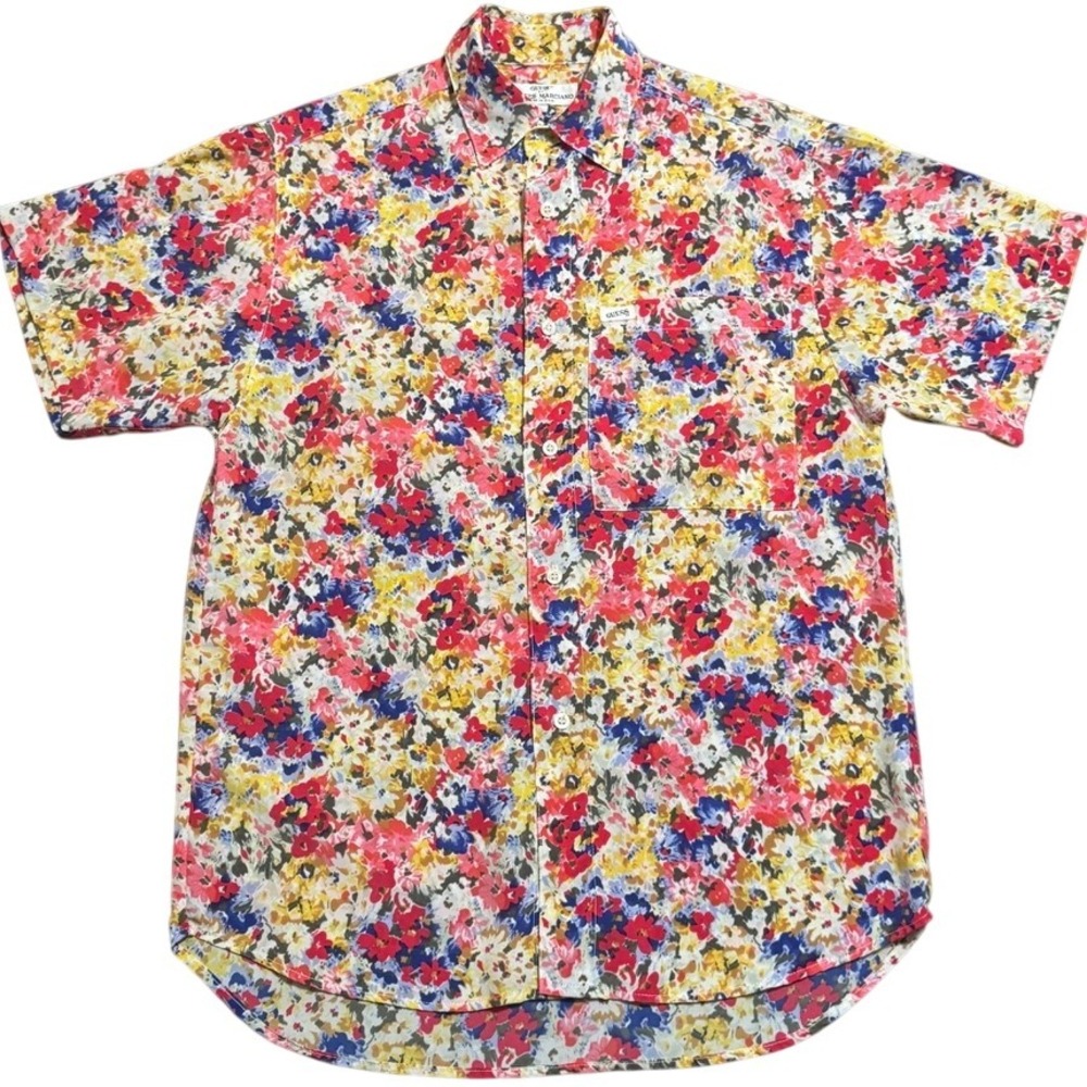 VTG GUESS by Georges Marciano button down Top Women's Size 1‎ floral 90s Summer